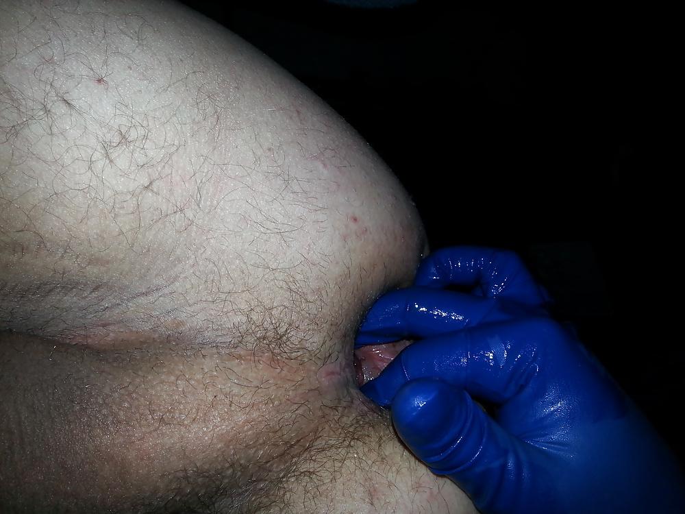 9P Blue Latex Gloves anal fun
