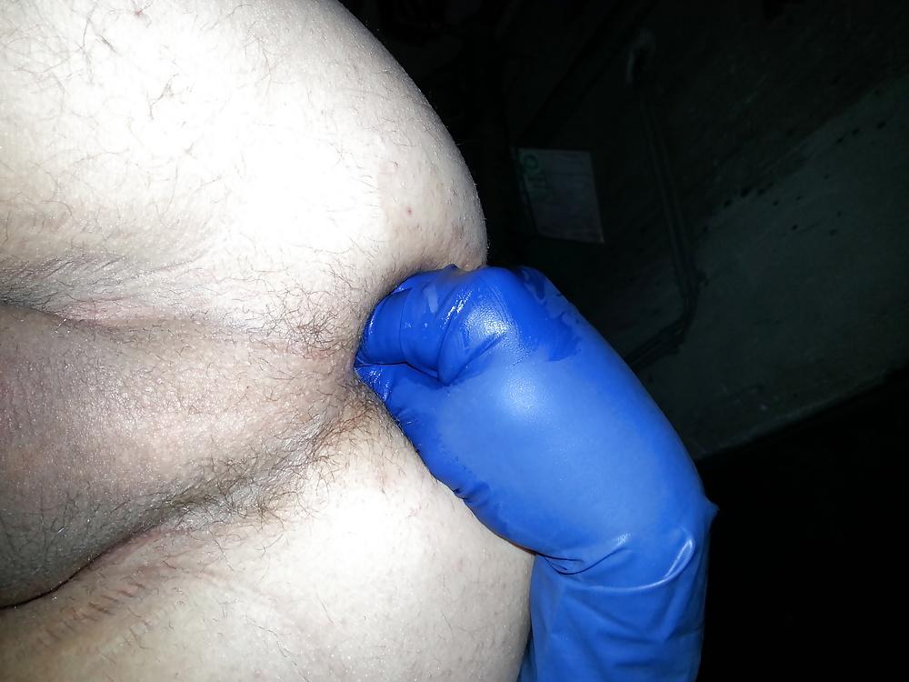 9P Blue Latex Gloves anal fun