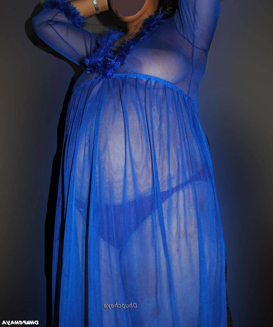 7P Blue Night Dress Wearing Desi girl
