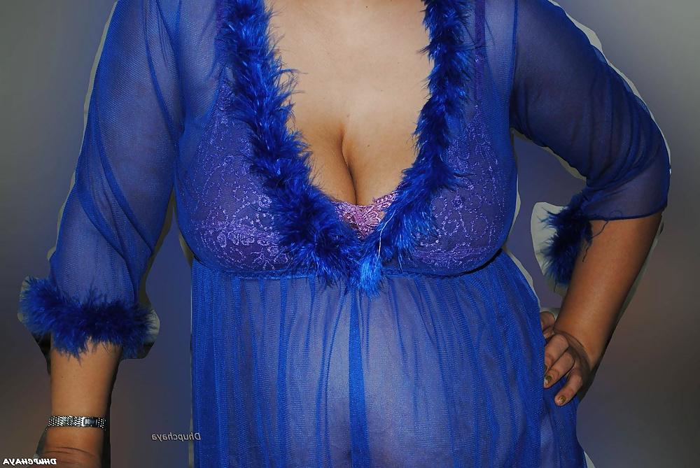 7P Blue Night Dress Wearing Desi girl
