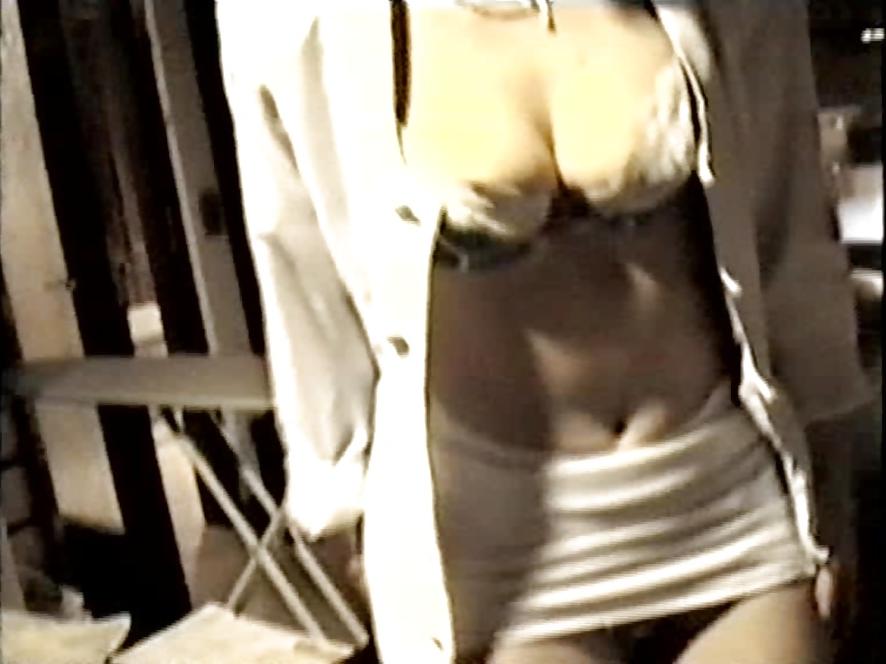 12P SAG - Sexy Tits & Legs In White Short Mini Costume 06