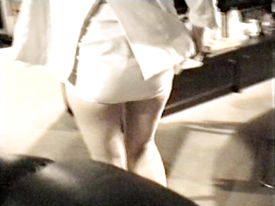 12P SAG - Sexy Tits & Legs In White Short Mini Costume 06