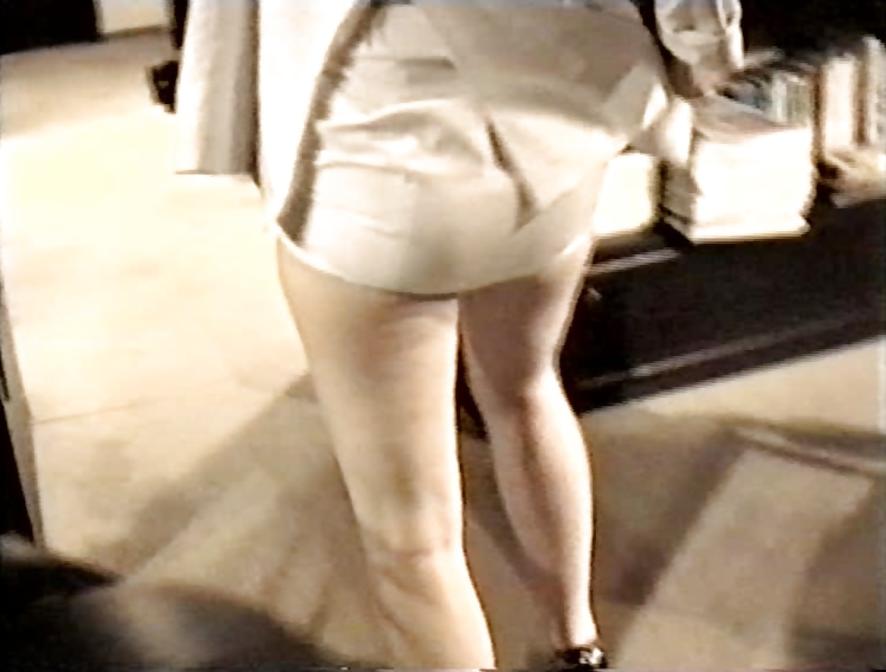 12P SAG - Sexy Tits & Legs In White Short Mini Costume 06