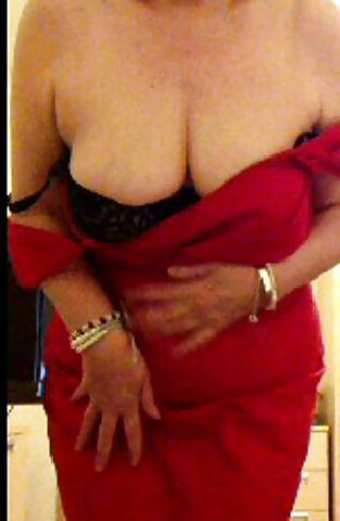 5P Granny with Big tits, hot ass, red dress