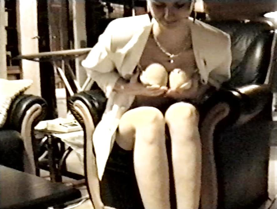 12P SAG - Sexy Tits & Legs In White Short Mini Costume 02