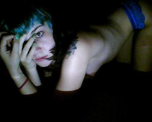 25P Sexy Emo Teen With Blue Hair