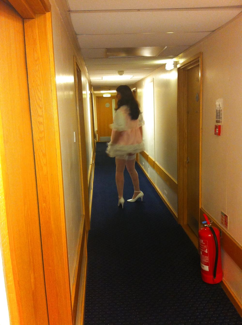 23P Sissy Maid Jemima has some hotel fun