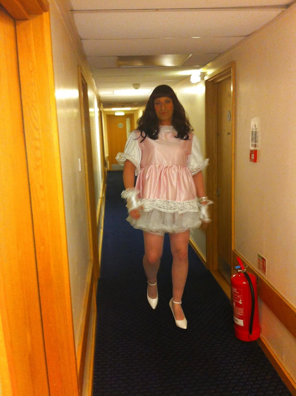 23P Sissy Maid Jemima has some hotel fun