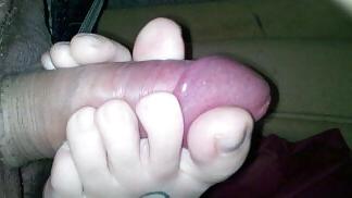 17P A footjob after our shower ends in a big load
