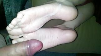 17P A footjob after our shower ends in a big load