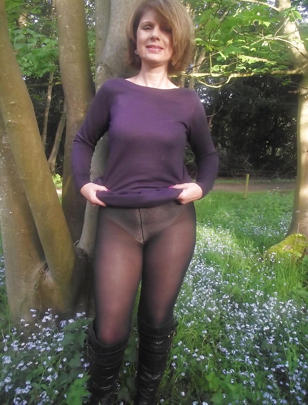 25P Women in panties under pantyhose 5