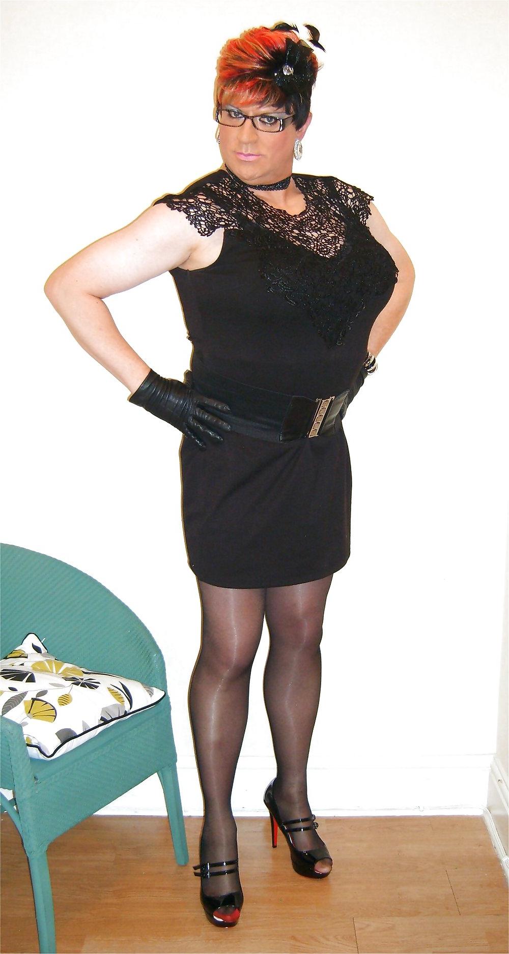 24P Black Lace Dress & Red Seamed FF's