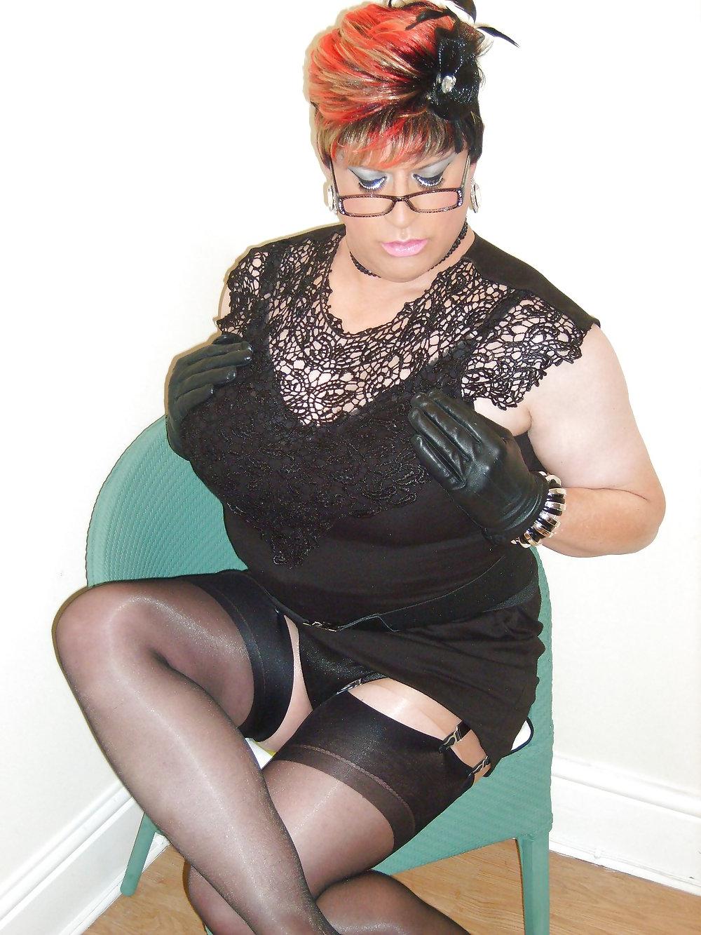 24P Black Lace Dress & Red Seamed FF's
