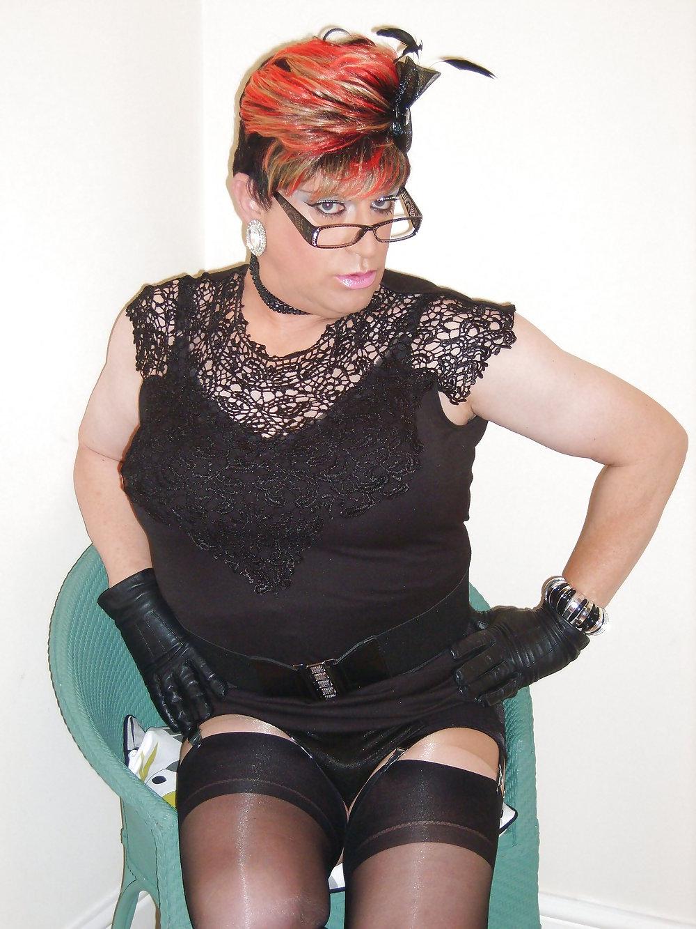 24P Black Lace Dress & Red Seamed FF's
