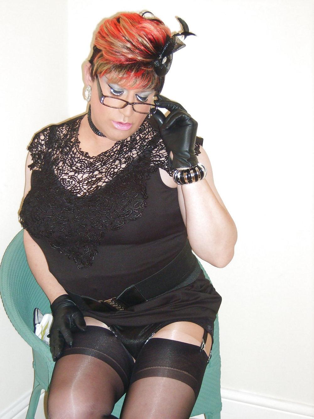 24P Black Lace Dress & Red Seamed FF's