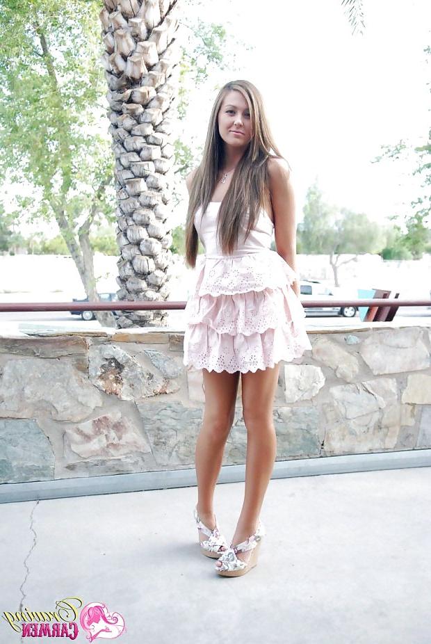 24P SAIKI: Summer dress, heels & flash