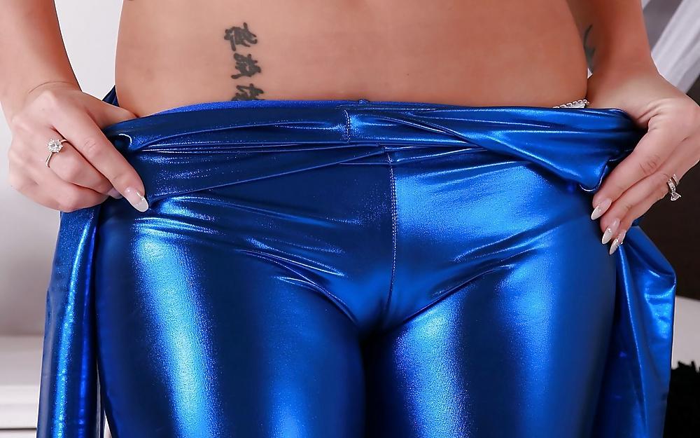 25P Blonde in Blue Spandex bodysuit