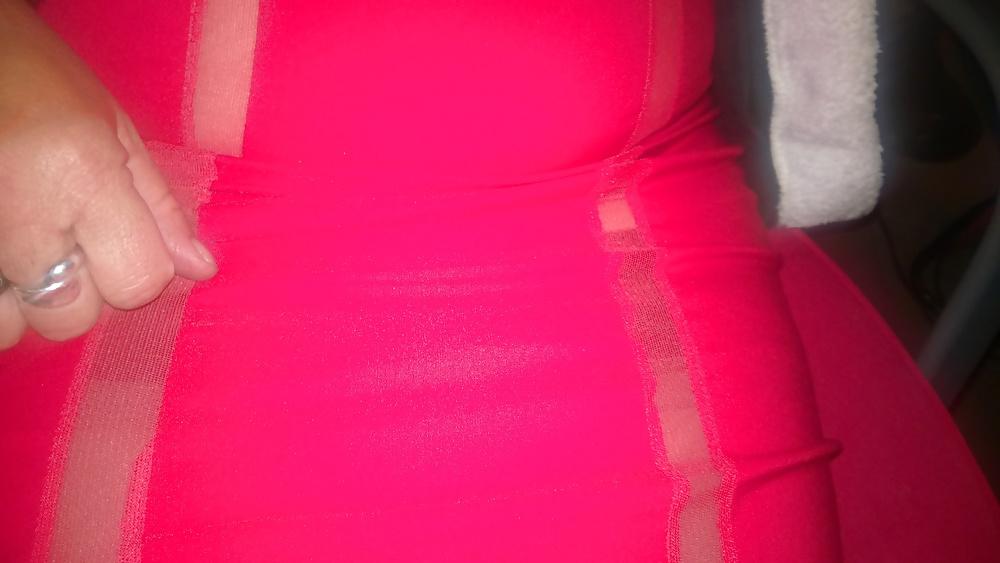 17P Stockings and sexy red dress