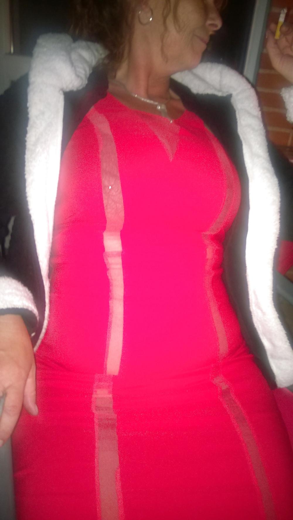 17P Stockings and sexy red dress