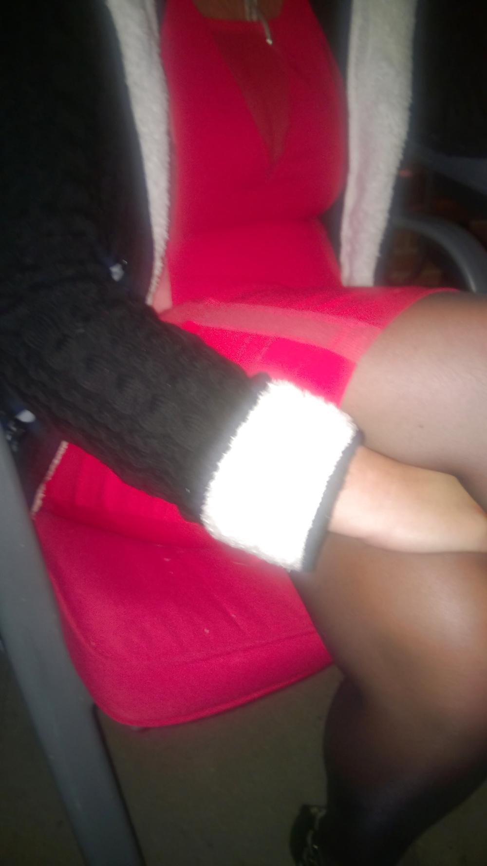 17P Stockings and sexy red dress