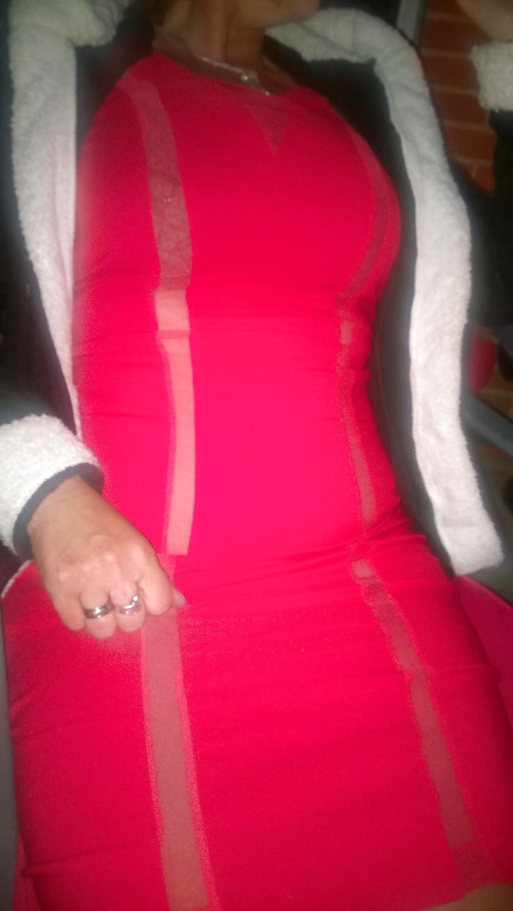 17P Stockings and sexy red dress