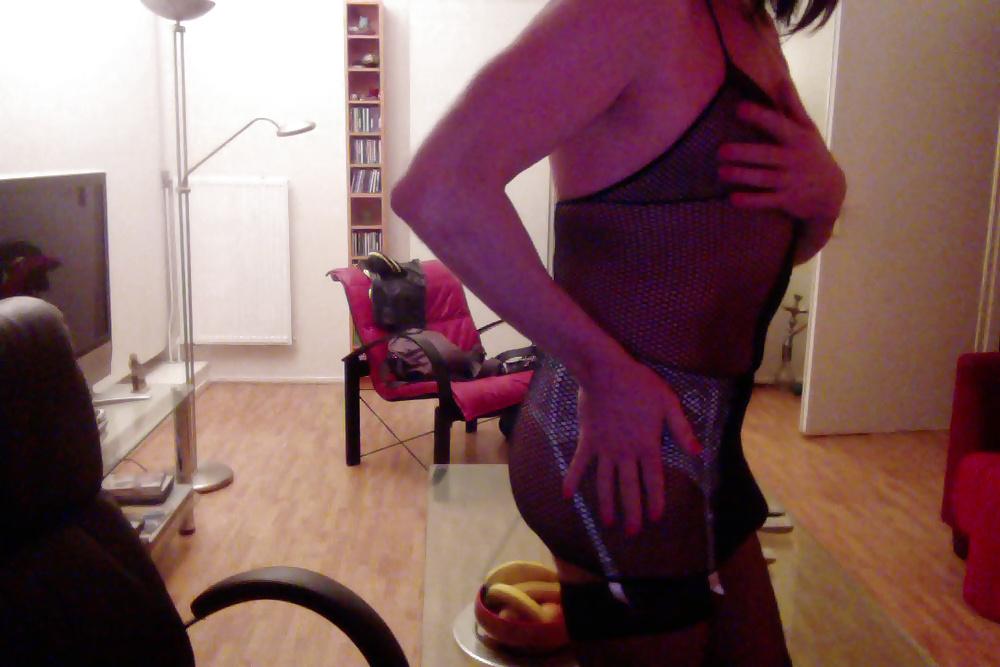 18P Fishnet dress and suspenders 