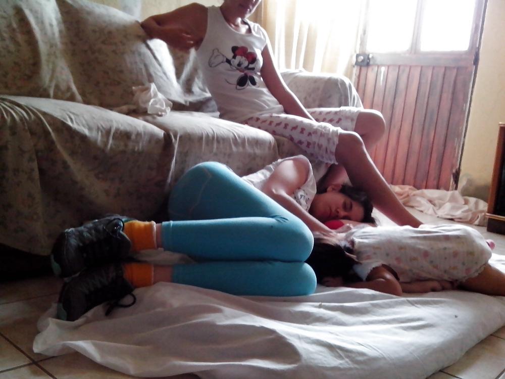 19P My sist in law in blue tights