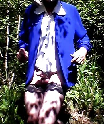 8P Outdoors sissy dick bondage