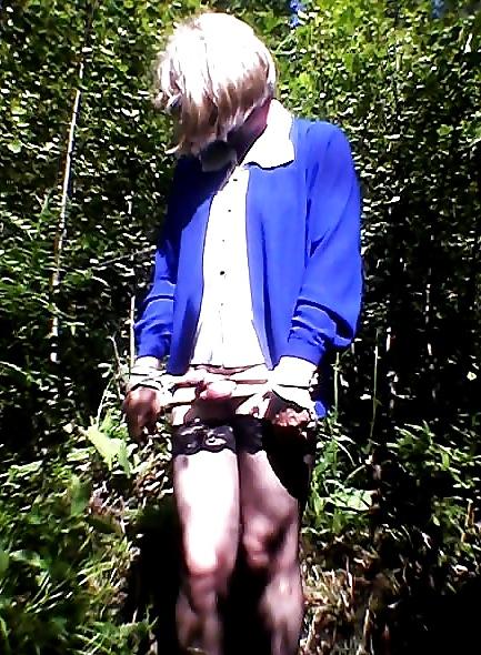 8P Outdoors sissy dick bondage