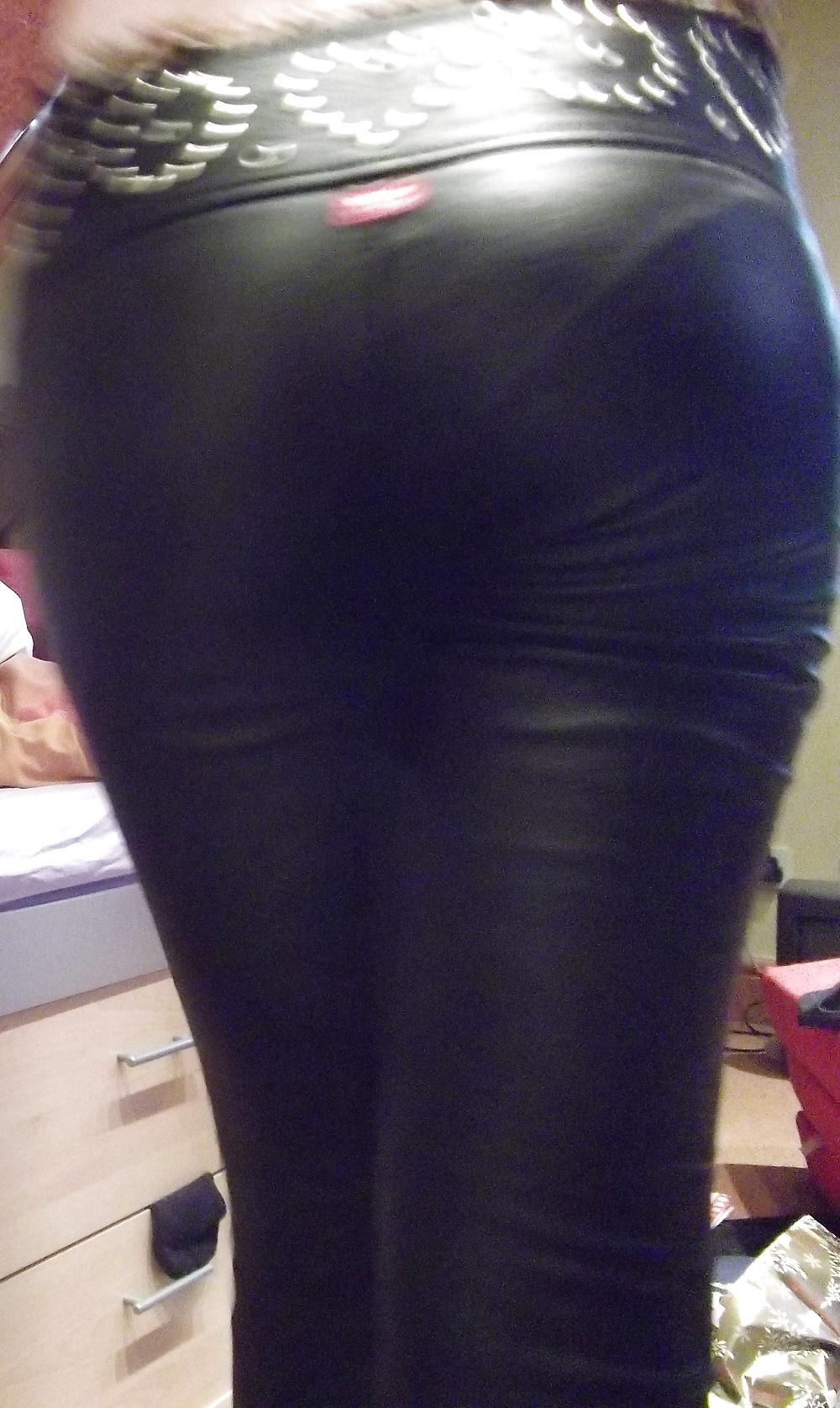 13P Cross dressing in shiny dress and leather trousers
