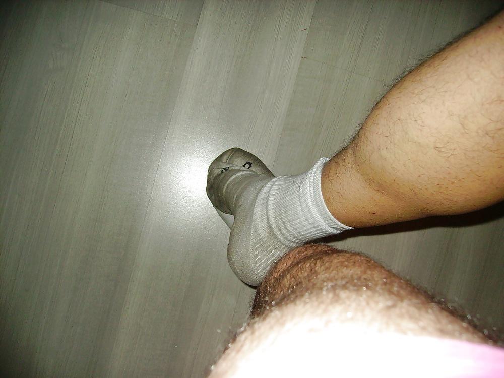 13P Very dirty white socks,me nude