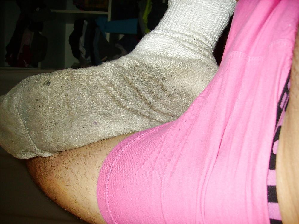 13P Very dirty white socks,me nude