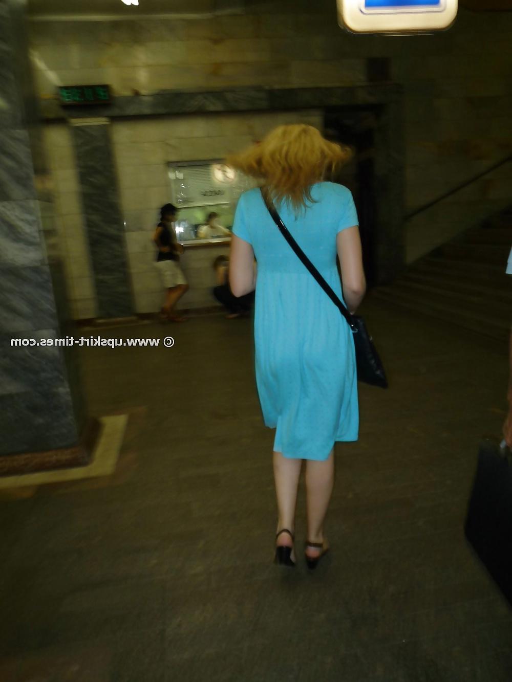 7P Blonde in blue dress