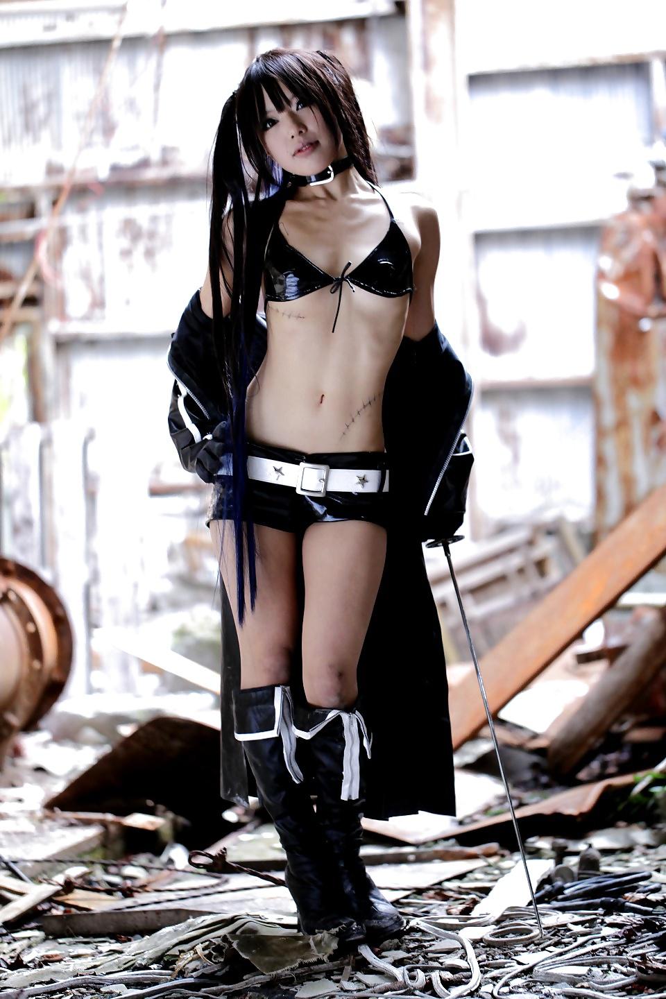 14P Cute cosplay: Black rock shooter - Mato Kuroi