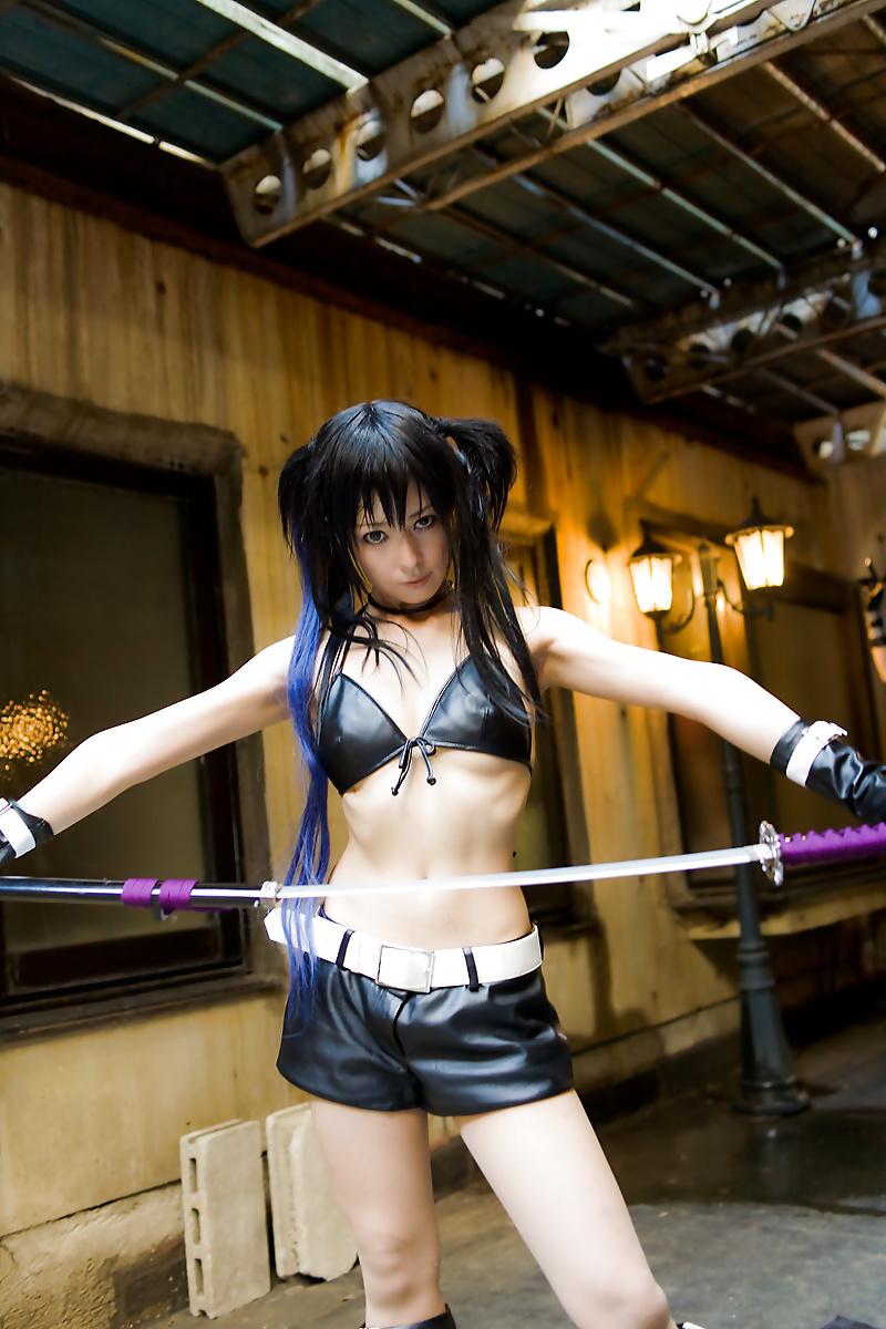 14P Cute cosplay: Black rock shooter - Mato Kuroi