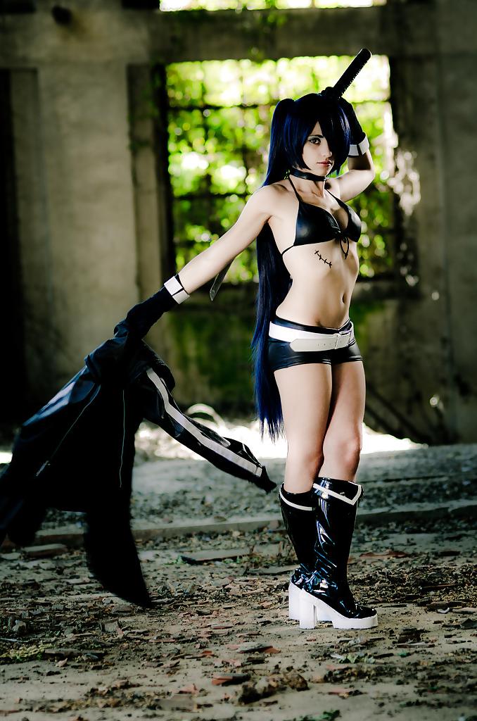 14P Cute cosplay: Black rock shooter - Mato Kuroi