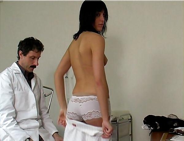 16P Pantyhose babe in trouble-thre doctors appointment.