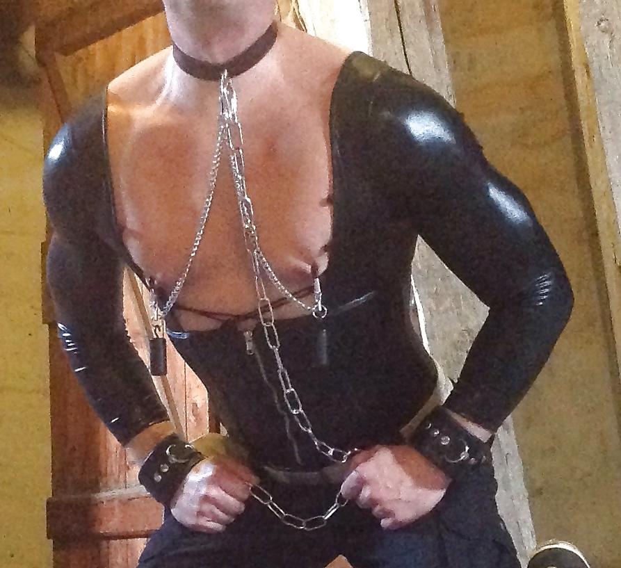 8P Spandex, corset and nipple pain