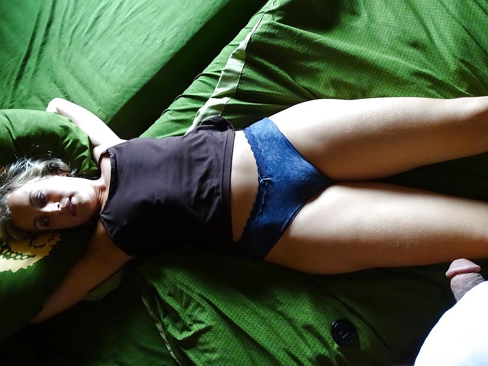 22P MY GF IN HER BLUE PANTIES PRIOR TO COCKING