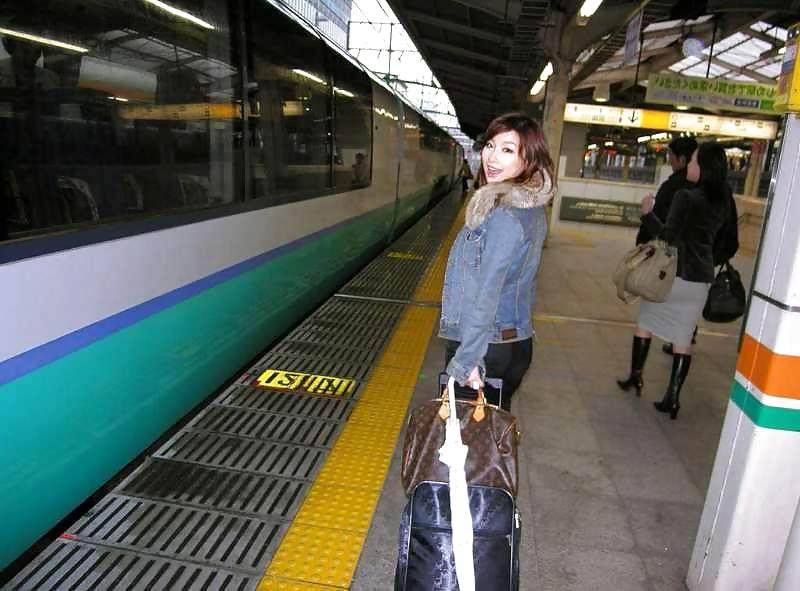 8P Japanese girl has fun on the train