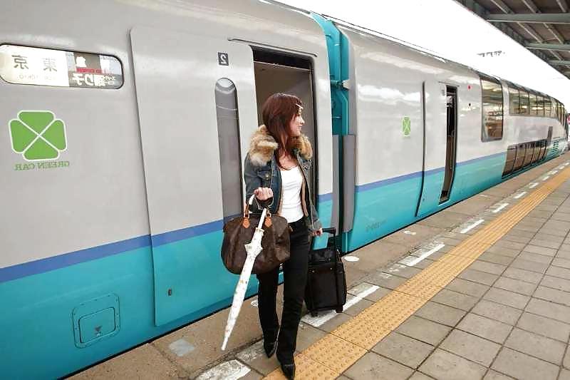 8P Japanese girl has fun on the train
