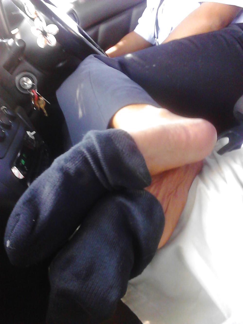 8P Sweaty socked soles fresh after work pre footjob