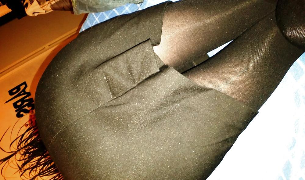 25P French hairy mature wife with pantihose, upskirts 2