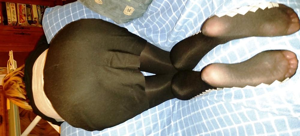 25P French hairy mature wife with pantihose, upskirts 2