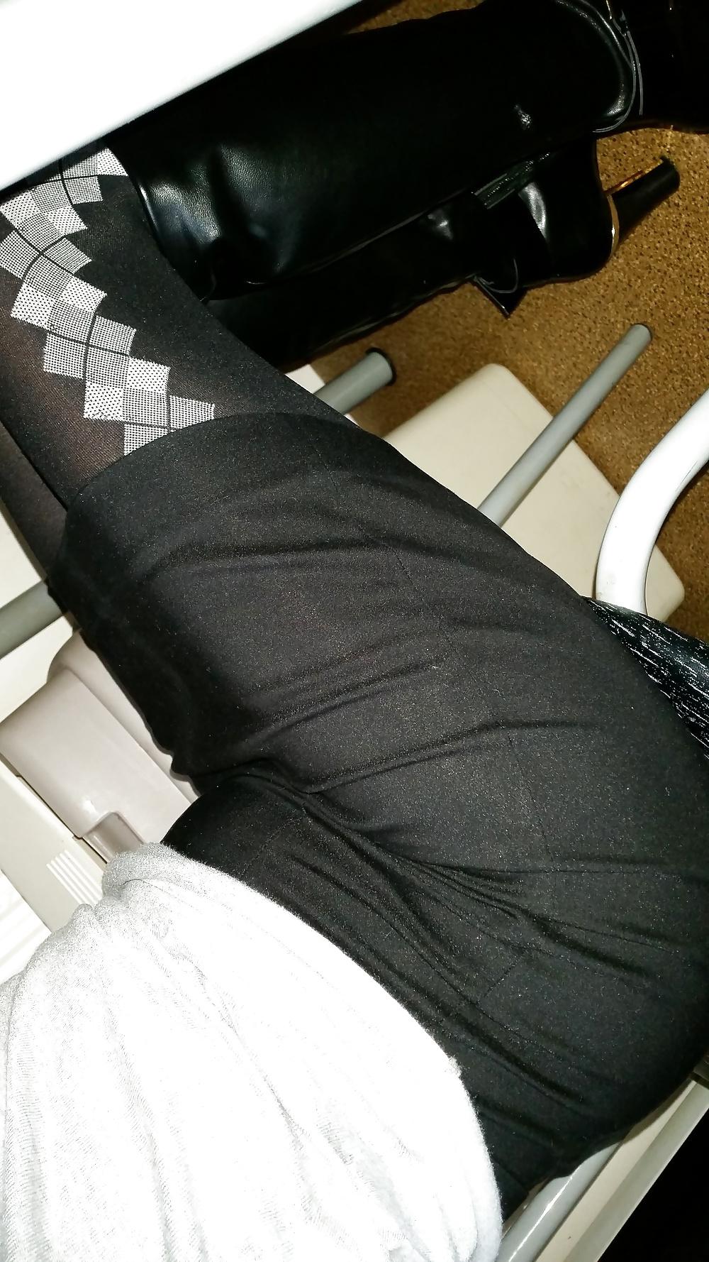 25P French hairy mature wife with pantihose, upskirts 2