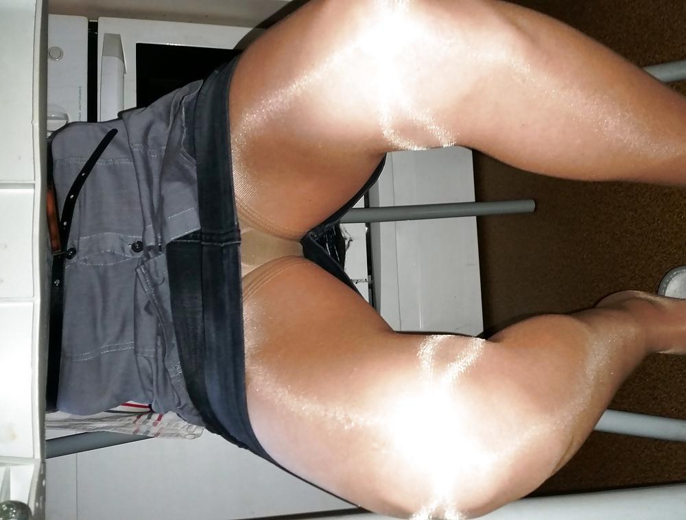 25P French hairy mature wife with pantihose, upskirts 2