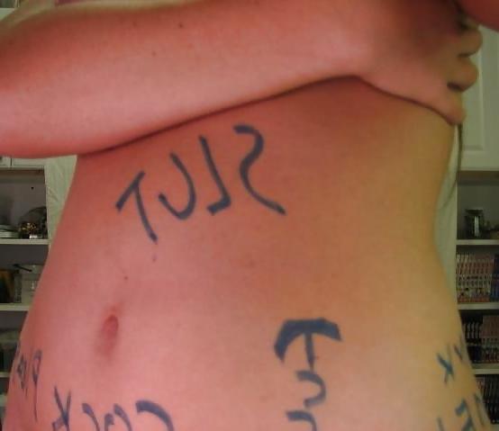 22P Body Writing Slut