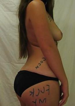 22P Body Writing Slut