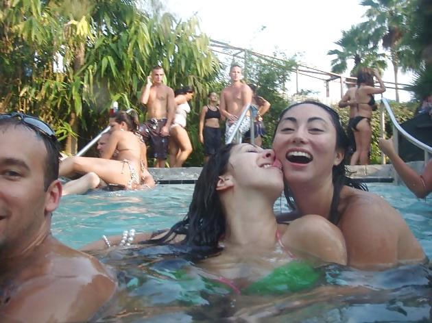 25P Pool party turns into a foursome