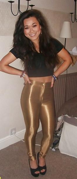 20P GOLD SPANDEX DISCO PANTS